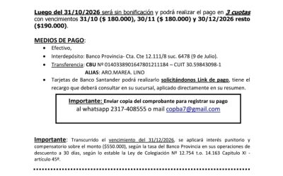 CUOTA DE COLEGIACIÓN AÑO 2027